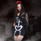 Halloween Costume Party role playing uniforms female skeleton ghost bride vampire queen witch, skirt + headwear