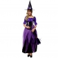 Adult Halloween party bar Christmas show purple witch costume woman