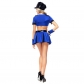 Blue split policewoman Halloween dress uniforms temptation