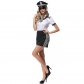 2016 Halloween black and white plaid dress Slim package arm policewoman uniform temptation stage performance clothing