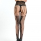 Black Sexy Lingerie Lace Bow Netted Socks Open Slippery Sling