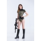 Super cool female police installed police clothing personality Siamese camouflage special performance clothing