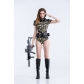 Super cool female police installed police clothing personality Siamese camouflage special performance clothing