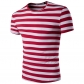 2017 fashion classic hit color stripes T-shirts hot men's leisure summer essential short-sleeved T-shirt