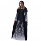 Halloween new skeleton printing witch long vampire dress queen dress