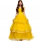2017 princess skirt yellow fairy costume European retro palace dress fairy tale theme costume stage performance