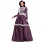 2018 new purple retro court costume European court costume masquerade party long skirt dress