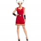 2018 new Halloween red Viking female warrior costume party party game suit cow devil COS female