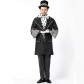 2018 new magician cosplay men's uniform real shot European code magician costume Chaplin role-playing stage