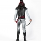 2018 new Halloween men's black and white striped cosplay pirate costume male pirate costume Jack Captain dress up costume