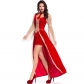 2018 new Halloween costume adult big red skull hollow dress queen dress prom rave party cosplay