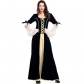 2018 Party Carnival Cos Costume Medieval Dark Blue Court Dress Queen Stage Performance Costume