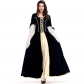 2018 Party Carnival Cos Costume Medieval Dark Blue Court Dress Queen Stage Performance Costume