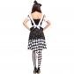 2018 new Halloween black and white plaid Alice clock stage costume Cosplay circus clown pettiskirt