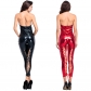 2018 new tube top patent leather suit sexy jumpsuit Pole dance costume DS suit Europe and America game suit