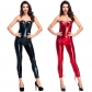 2018 new tube top patent leather suit sexy jumpsuit Pole dance costume DS suit Europe and America game suit