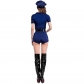 European and American Halloween Costumes Dark Blue Skirts Zipper Police Uniforms Sexy Sets