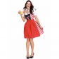 Bavarian National Traditional Costume Polyester Cotton Red German Oktoberfest Clothing Bar Maid Costume