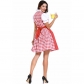 Bavarian National Traditional Costume Polyester Cotton Red German Oktoberfest Clothing Bar Maid Costume