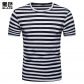 Spring new fashion striped tide suits sizzling explosions men's short-sleeved round neck T-shirt