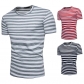 Spring new fashion striped tide suits sizzling explosions men's short-sleeved round neck T-shirt