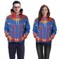 2019 explosion models Europe and the United States 3D printing cosplay Marvel surprise captain hooded fashion sweater