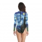 2019 European and American explosion models ladies van Gogh starry art painting digital printing adult conservative one-piece swimsuit