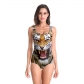 2019 summer digital printing new European and American tiger fashion sexy one-piece swimsuit