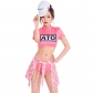 Pink bar ds costumes Japan and South Korea combination cheerleading performance clothing new business show cheerleading stage costume