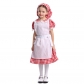 American Century Farm Costume Halloween Fairy Cosplay Lace Red Plaid Beer Dress Maid