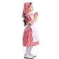 American Century Farm Costume Halloween Fairy Cosplay Lace Red Plaid Beer Dress Maid
