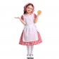 American Century Farm Costume Halloween Fairy Cosplay Lace Red Plaid Beer Dress Maid