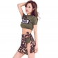 Camouflage costume Halloween female instructor cosplay costume Split VIBES camouflage Cosplay sexy suit