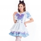 New blue cat claw bow maid maid Alice cospay Lolita costumes cute sister costume