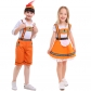 Children's Orange National Traditional Costumes Children's Day Stage Costumes German Beer Festival Costumes