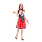 Maid wears Bavarian traditional costume, German Oktoberfest waiter costume