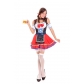 Maid wears Bavarian traditional costume, German Oktoberfest waiter costume