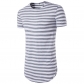 Summer street hip hop men's striped T-shirt round neck round hem striped short-sleeved shirt