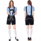 German beer suit suspenders trousers beer clothes Munich beer festival clothes bar embroidered bib adult women