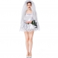 Halloween party costumes silver ghost bride costumes scary zombie bride irregular skirts skirts