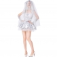 Halloween party costumes silver ghost bride costumes scary zombie bride irregular skirts skirts