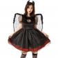 Halloween Fallen Black Angel Cosplay Costume Winged Skirt Demon Cosplay Evil Devil