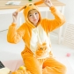 Cartoon Kangaroo Siamese Pajamas Animal Winter Flannel Cute Yellow Autumn Couple Home Performance