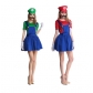 Mario cosplay anime game uniform role playing super Marie Halloween costume Mario