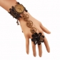 Best selling European and American retro black lace bracelet women's steam engine gear hand jewelry with ring