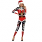 2019 Christmas Amazon new European and American festival 3D digital printing long-sleeved slim jumpsuit jumpsuit