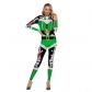 2019 Christmas Amazon new European and American festival 3D digital printing long-sleeved slim jumpsuit jumpsuit