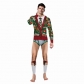 2019 Christmas Amazon new European and American festival 3D digital printing long-sleeved slim jumpsuit jumpsuit