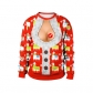 Hot Christmas Festival Spoof Open Belly Belly 3D Digital Print Round Neck Turtleneck Couple Sweater