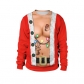 Hot Christmas Festival Spoof Open Belly Belly 3D Digital Print Round Neck Turtleneck Couple Sweater